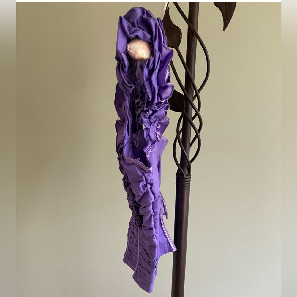 NWOT Purple Ruffled Women's Corset Top - Picture 3 of 16
